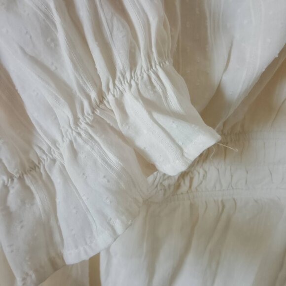 NWT Torrid Clip Dot Cotton Viole Blouson Sl. Sq. Neck Smocked Top Size 1X 14-16 - Picture 7 of 9